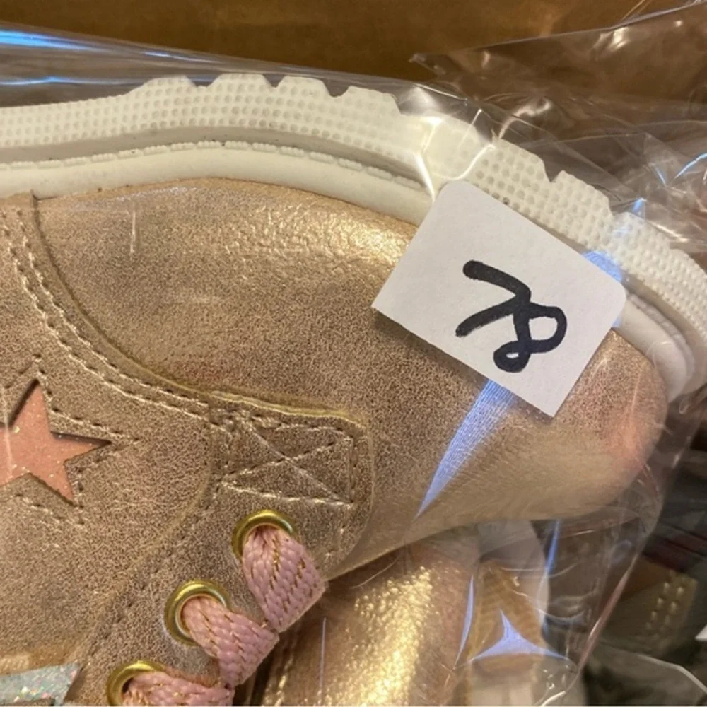 Wonder Nation Shoes Girls‎ Size 4 Stars Velcro New With Tags Side Zip